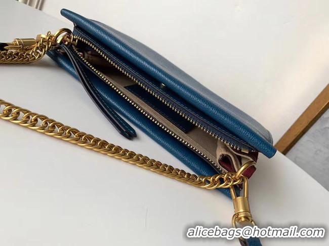 Popular Style GIVENCHY leather and suede shoulder bag 9337 blue