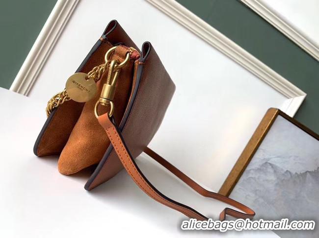 Charming GIVENCHY leather and suede shoulder bag 9337 brown