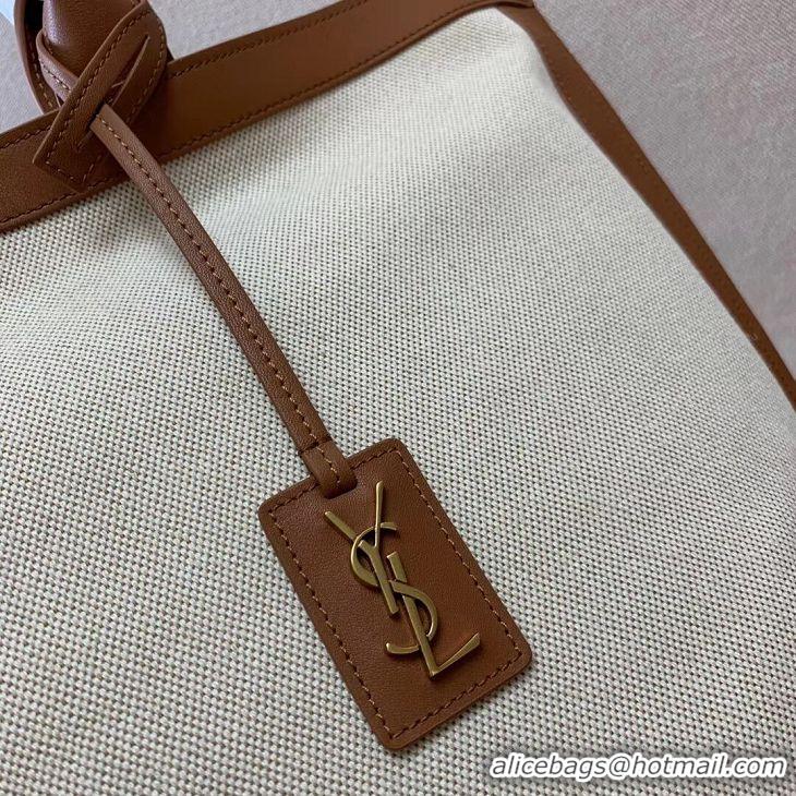 Good Product Yves Saint Laurent CANVAS tote bag Y615719 brown&white