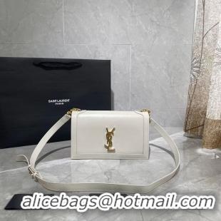 Grade Yves Saint Laurent Calfskin Leather Shoulder Bag Y635627 White