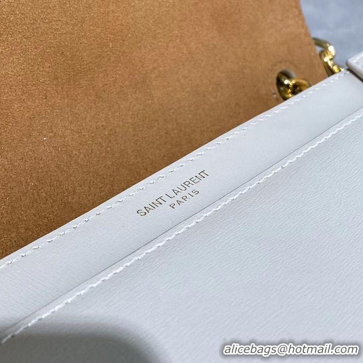 Grade Yves Saint Laurent Calfskin Leather Shoulder Bag Y635627 White