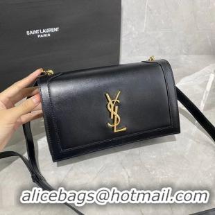 Good Quality Yves Saint Laurent Calfskin Leather Shoulder Bag Y635627-2 black