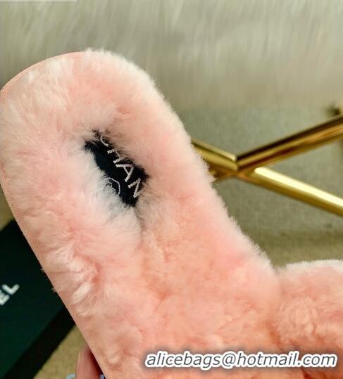 Free Discount Chanel Wool Flat Sandals CC0602 Pink 2020