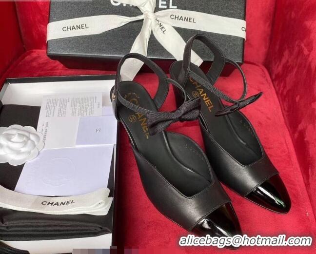 Cheapest Chanel Lambskin Pumps with Bow 80MM G36360 Black 2020