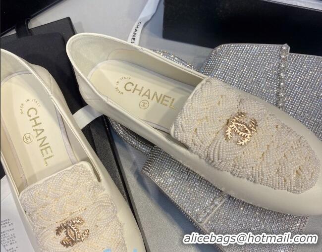 Grade Design Chanel Pearl Loafers G35698 White 2020