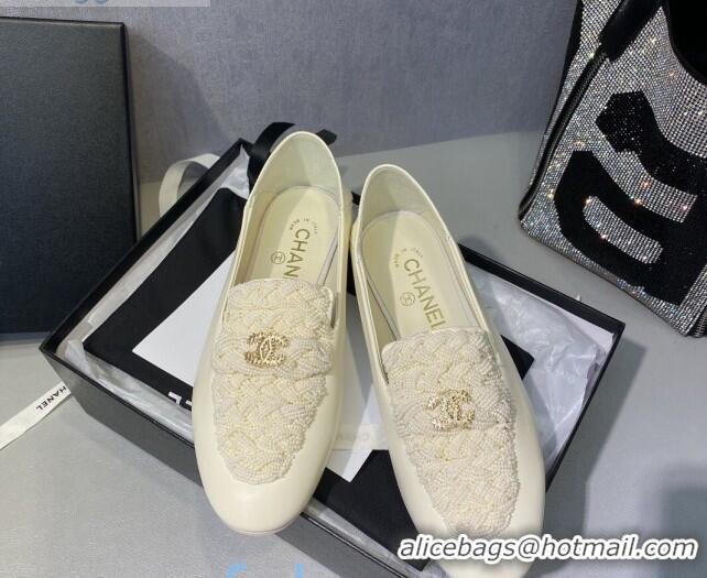 Grade Design Chanel Pearl Loafers G35698 White 2020