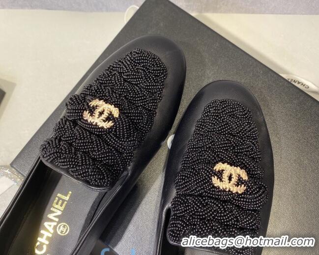 Reasonable Price Chanel Pearl Loafers G35698 Black 2020