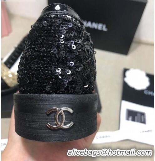 Good Product Chanel Sequins and Patent Calfskin Lace-ups Shoes G36208 Gold/White/Black 02 2020