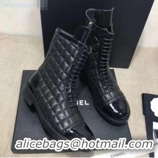 Trendy Design Chanel Quilted Lambskin Ankle Boots G36209 Black 2020