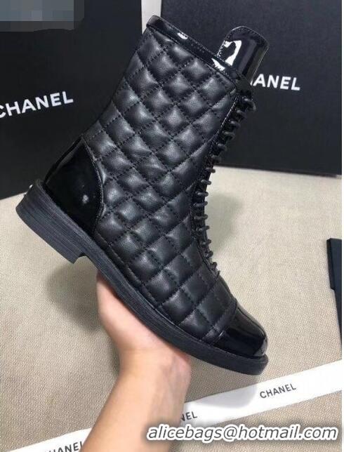 Trendy Design Chanel Quilted Lambskin Ankle Boots G36209 Black 2020