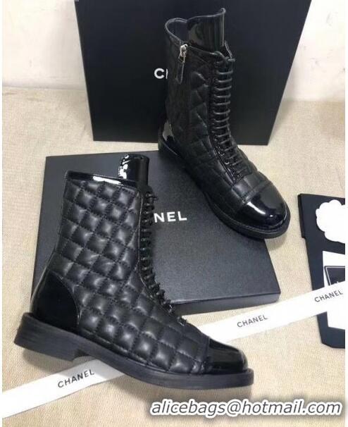 Trendy Design Chanel Quilted Lambskin Ankle Boots G36209 Black 2020