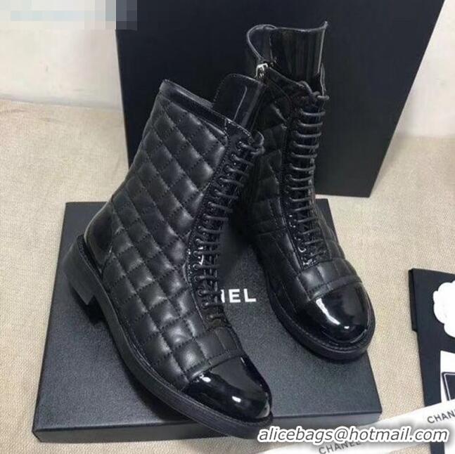 Trendy Design Chanel Quilted Lambskin Ankle Boots G36209 Black 2020