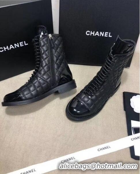 Trendy Design Chanel Quilted Lambskin Ankle Boots G36209 Black 2020