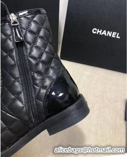 Trendy Design Chanel Quilted Lambskin Ankle Boots G36209 Black 2020