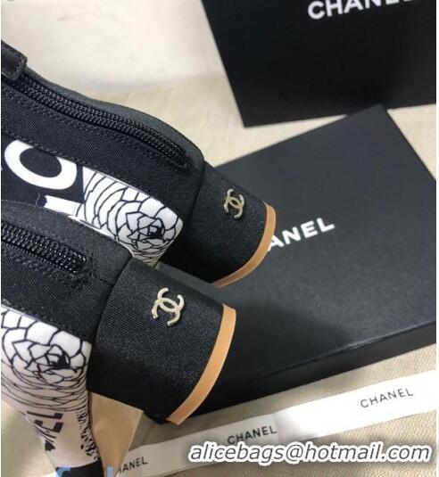 Good Product Chanel Coco Printed Calfskin Ankle Boots G35552 White 2020