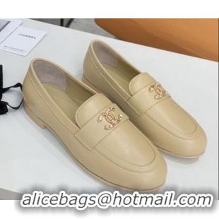 New Style Chanel Lambskin Crystal CC Loafers G36343 White 2020