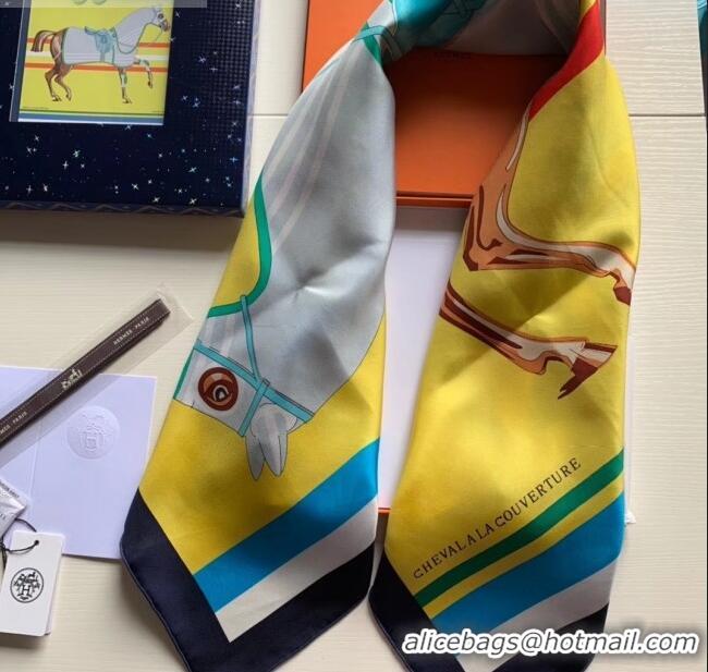 Good Quality Hermes Silk Twill Horse Square Scarf 90x90 30407 Yellow 2020