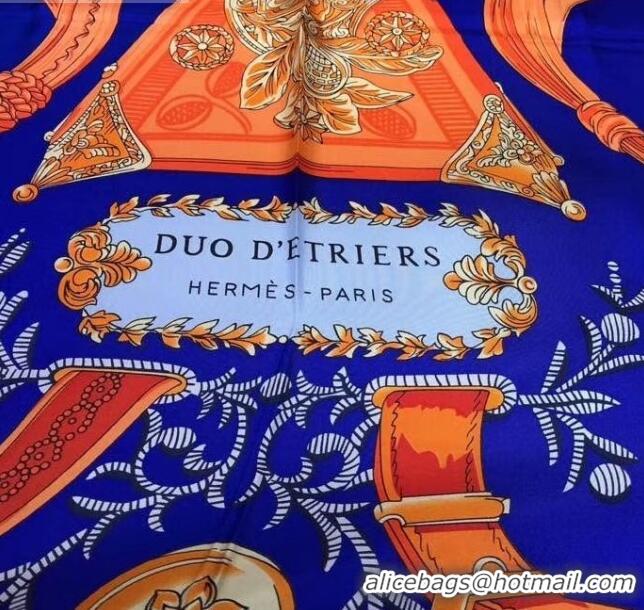 Popular Style Hermes Silk Print Square Scarf 140x140cm HE01 Blue 2020