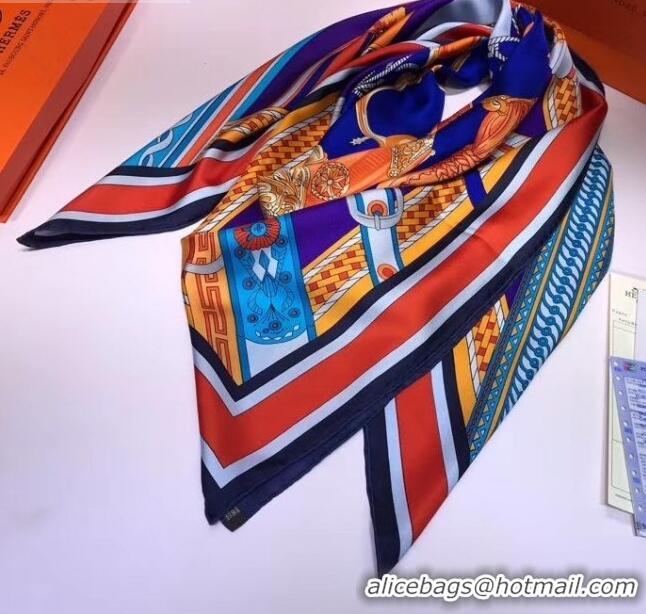 Popular Style Hermes Silk Print Square Scarf 140x140cm HE01 Blue 2020