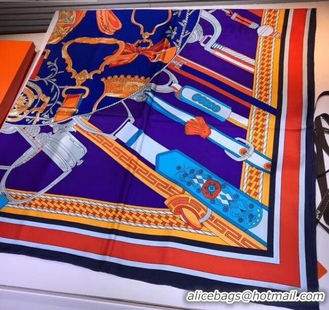 Popular Style Hermes Silk Print Square Scarf 140x140cm HE01 Blue 2020