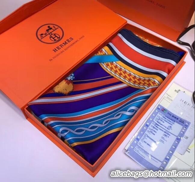 Popular Style Hermes Silk Print Square Scarf 140x140cm HE01 Blue 2020