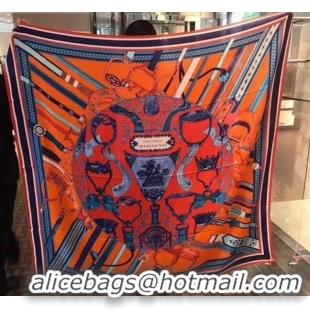 Luxury Style Hermes Silk Print Square Scarf 140x140cm HE02 Orange 2020