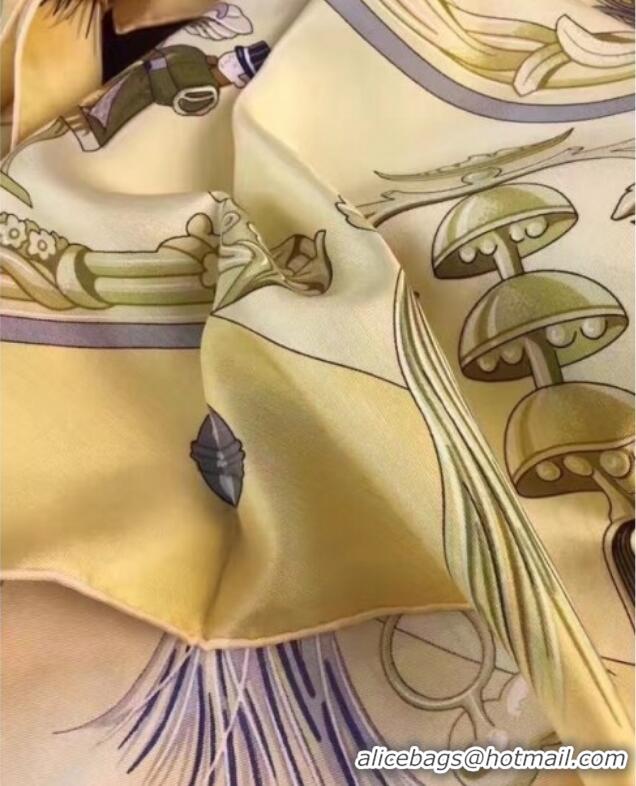 Pretty Style Hermes Silk Print Square Scarf 140x140cm HE03 Yellow 2020