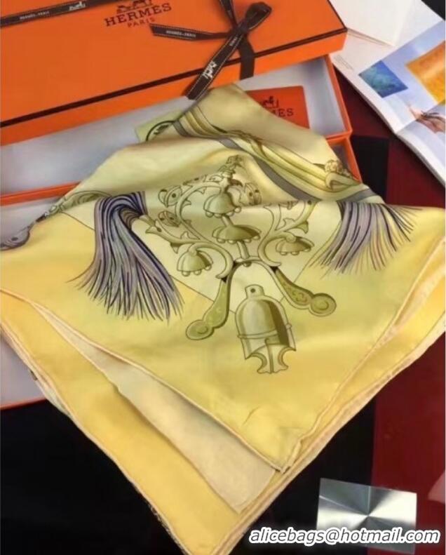 Pretty Style Hermes Silk Print Square Scarf 140x140cm HE03 Yellow 2020