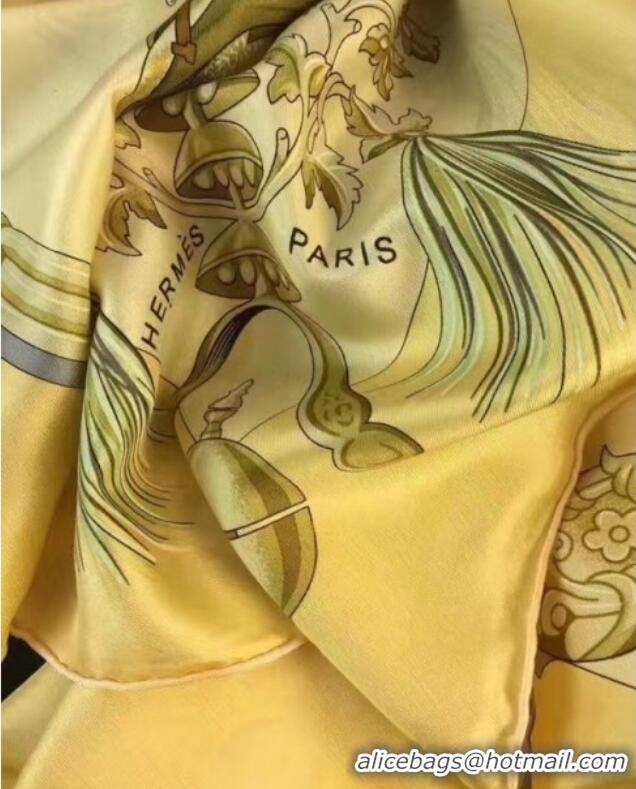 Pretty Style Hermes Silk Print Square Scarf 140x140cm HE03 Yellow 2020