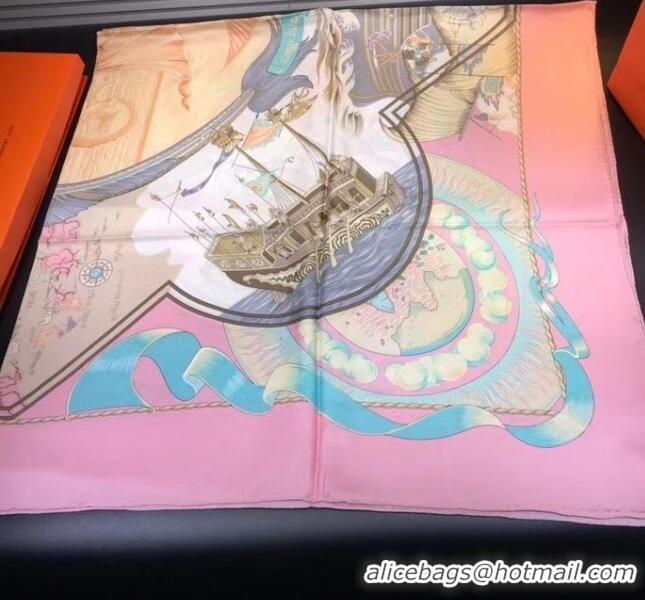 Low Price Hermes Silk Print Square Scarf 140x140cm HE04 Pink 2020