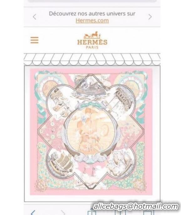 Low Price Hermes Silk Print Square Scarf 140x140cm HE04 Pink 2020