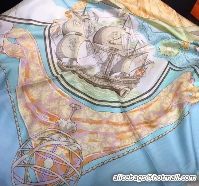 Best Price Hermes Silk Print Square Scarf 140x140cm HE05 Blue 2020