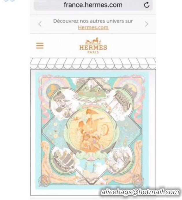 Best Price Hermes Silk Print Square Scarf 140x140cm HE05 Blue 2020