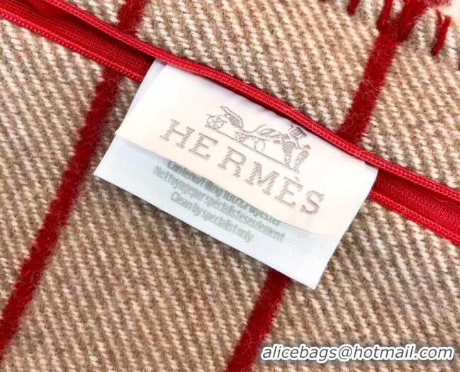 Luxury Hermes Avalon Pillow, Small Model 50 x 50 cm 71518 Red