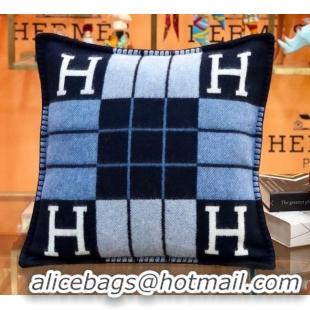 Luxury Hermes Avalon Pillow, Small Model 50 x 50 cm 71518 Blue