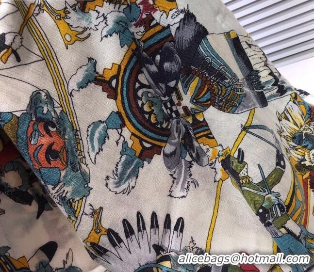 Perfect Hermes Silk and Cashmere Square Scarf 140x140cm H2080801 Black/White 2020