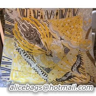 Purchase Hermes Silk and Cashmere Square Scarf 140x140cm H2080805 Yellow 2020