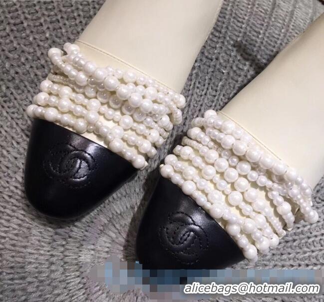 Top Quality Chanel Calfskin Pearl Bead Charm Heel 40 Ankle Boots C2924 White 2020