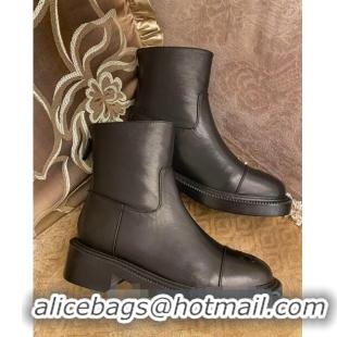 Buy Cheap Chanel Calfskin CC Zip Ankle Boots C2936 Black 2020