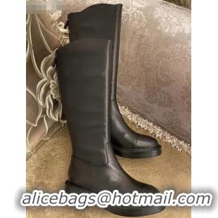 Fashion Cheap Chanel Calfskin CC Zip High Boots C2937 Black 2020