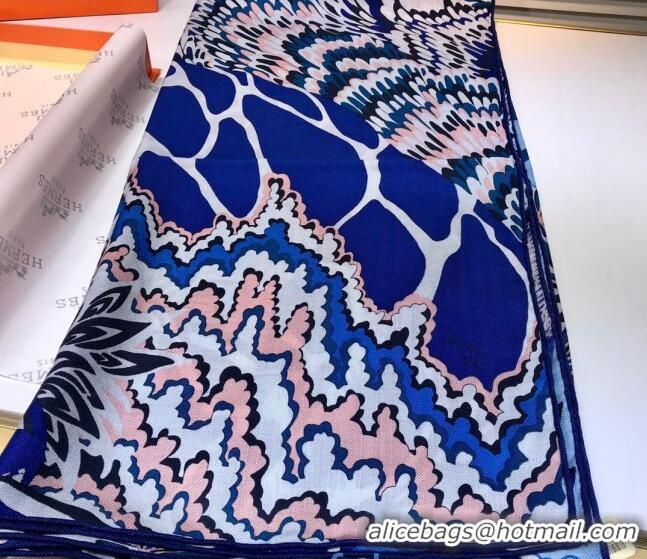 Trendy Design Hermes Silk and Cashmere Square Scarf 140x140cm H2081002 Blue 2020