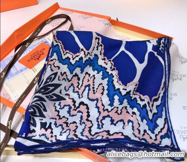 Trendy Design Hermes Silk and Cashmere Square Scarf 140x140cm H2081002 Blue 2020