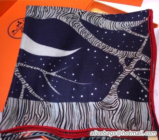 Most Popular Hermes Silk and Cashmere Square Scarf 140x140cm H2081004 Deep Blue 2020