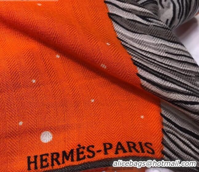 Good Looking Hermes Silk and Cashmere Square Scarf 140x140cm H2081005 Orange 2020