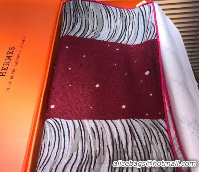 Hot Style Hermes Silk and Cashmere Square Scarf 140x140cm H2081005 Burgundy 2020