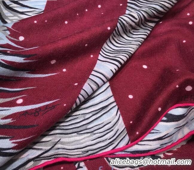 Hot Style Hermes Silk and Cashmere Square Scarf 140x140cm H2081005 Burgundy 2020