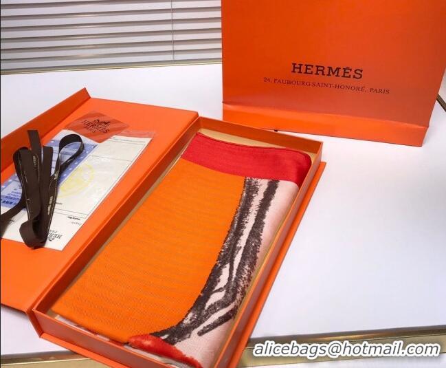 Durable Hermes Horse Silk & Cashmere Square Scarf 140x140cm H2081007 Orange 2020