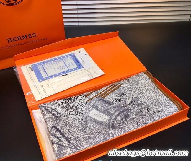 Popular Style Hermes Silk & Cashmere Square Scarf 140x140cm H2081012 Grey 2020