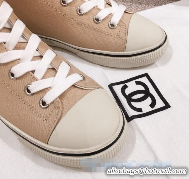 Buy Cheap Chanel Canvas High-Top Sneakers C0901 Beige 2020