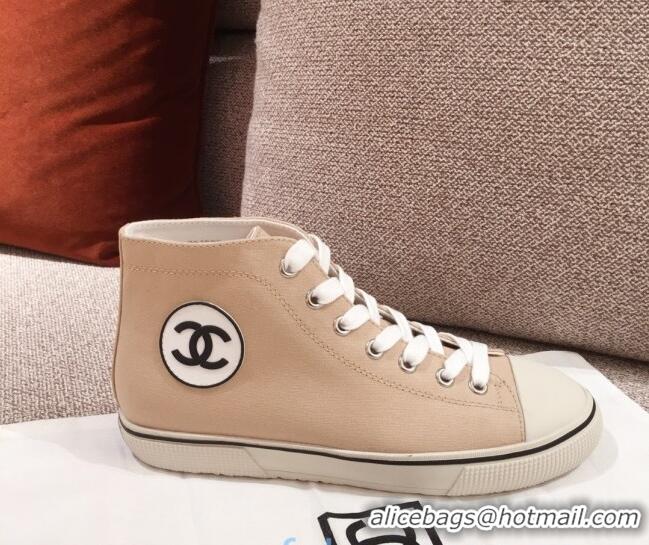 Buy Cheap Chanel Canvas High-Top Sneakers C0901 Beige 2020